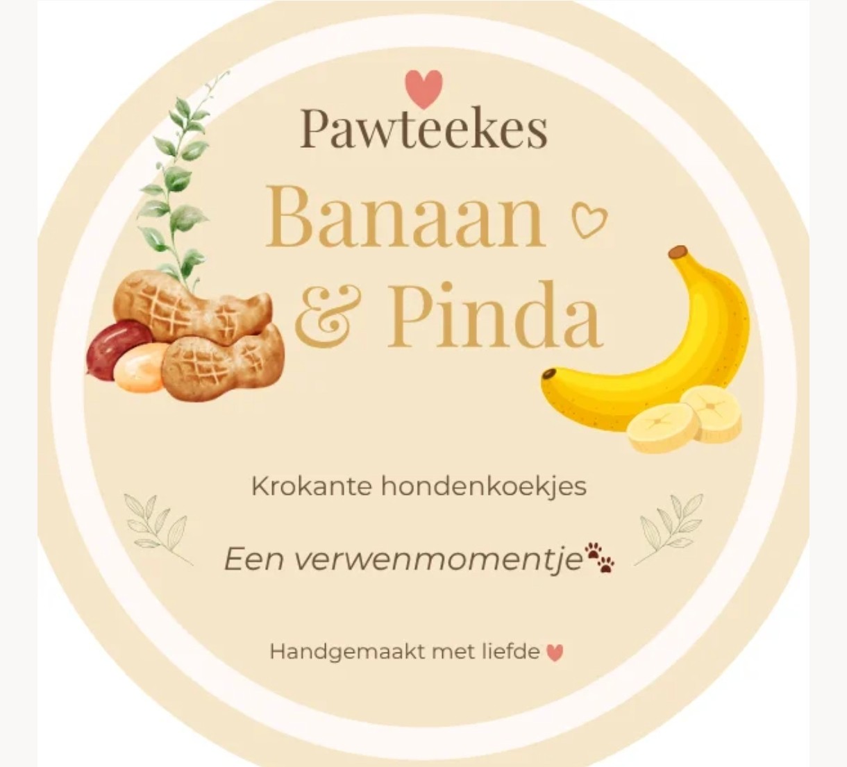 Handmade Pawteekes honden Banaan & Pinda - Afbeelding 2