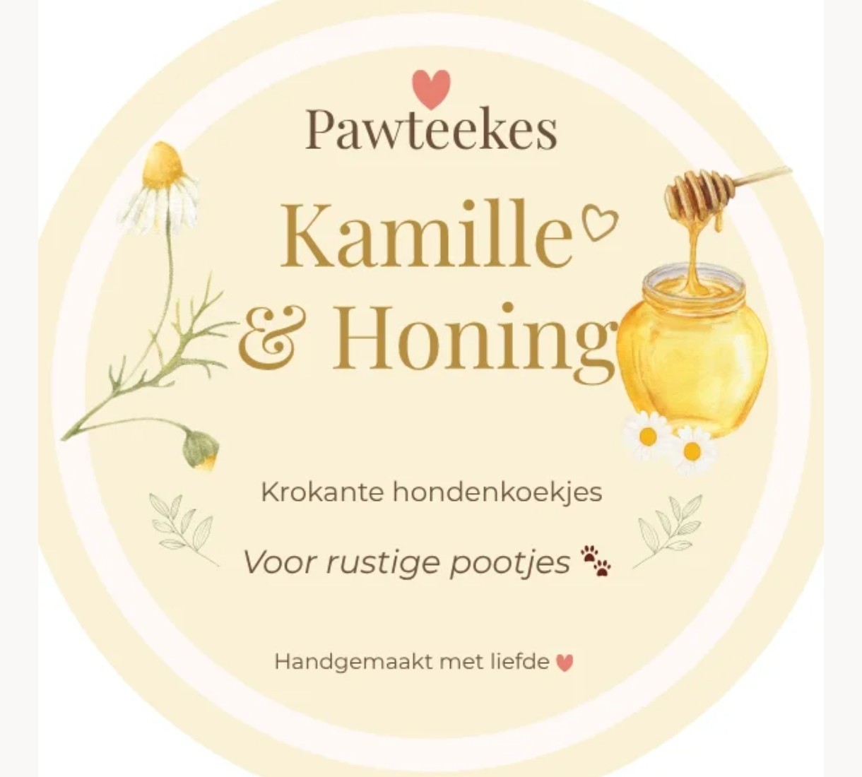 Handmade Pawteekes honden koekjes Kamille & Honing - Afbeelding 2