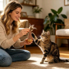 Kattenspeeltje wiebel met pluim - Thumbnail Image 2