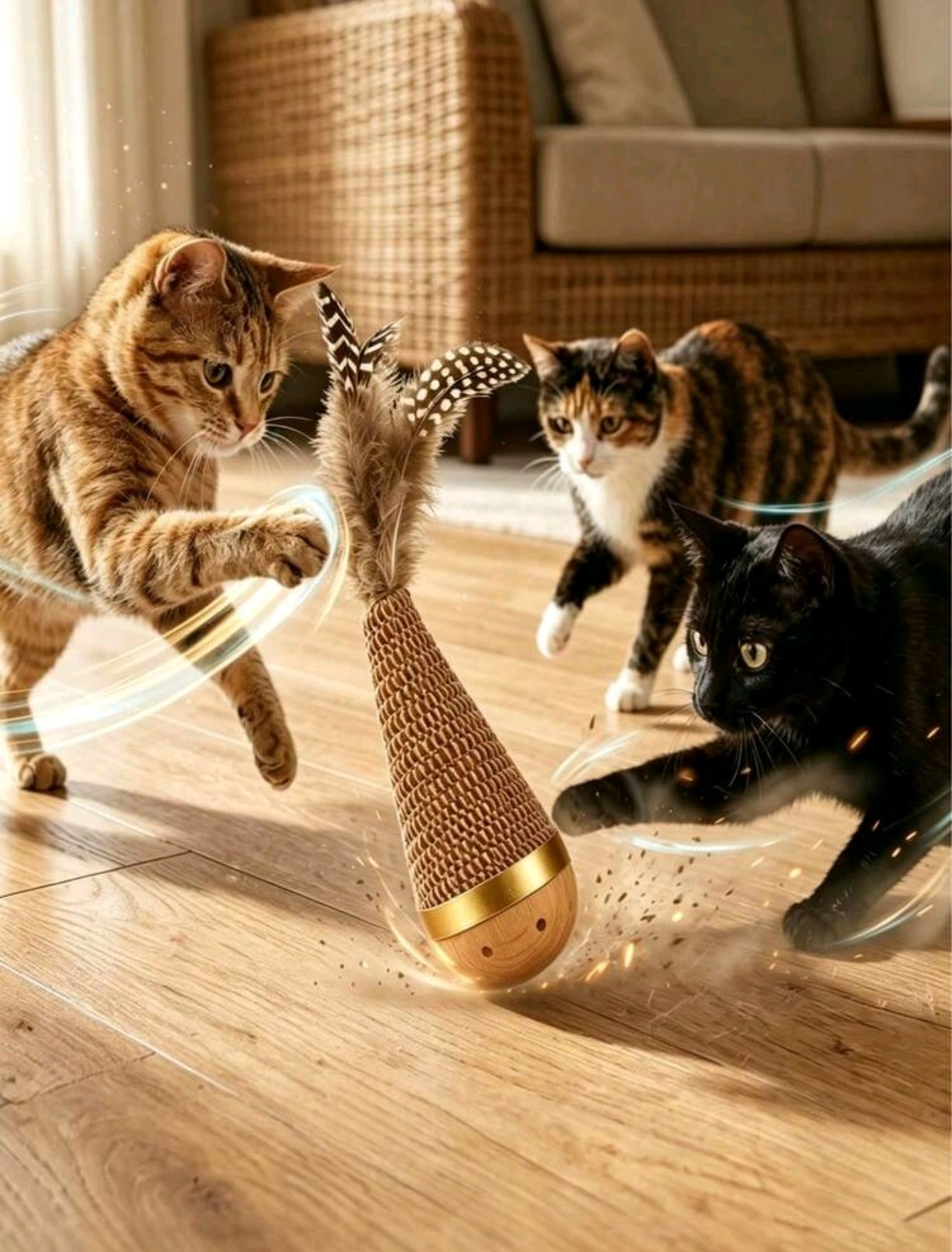 Kattenspeeltje wiebel met pluim - Afbeelding 3