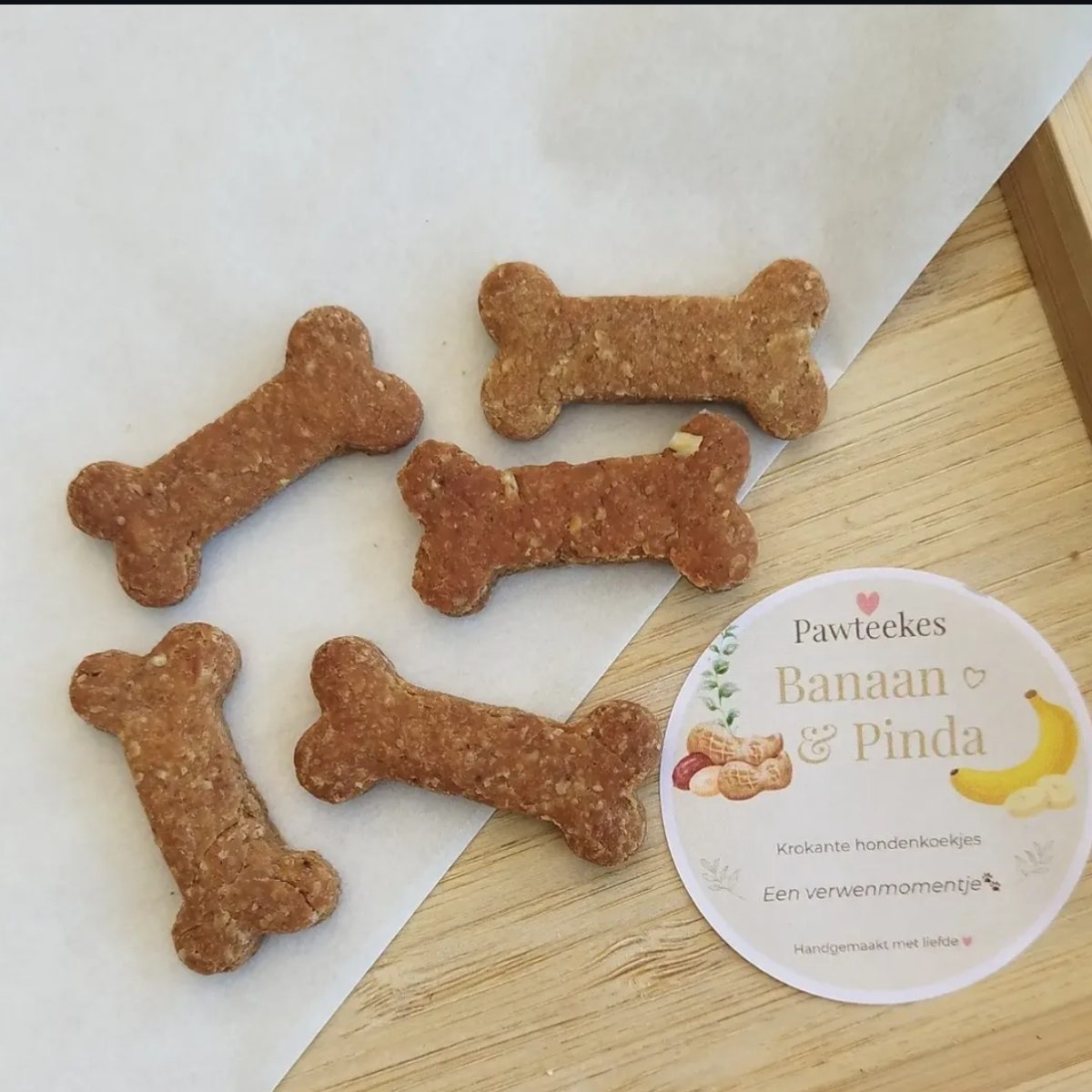 Handmade Pawteekes honden Banaan & Pinda
