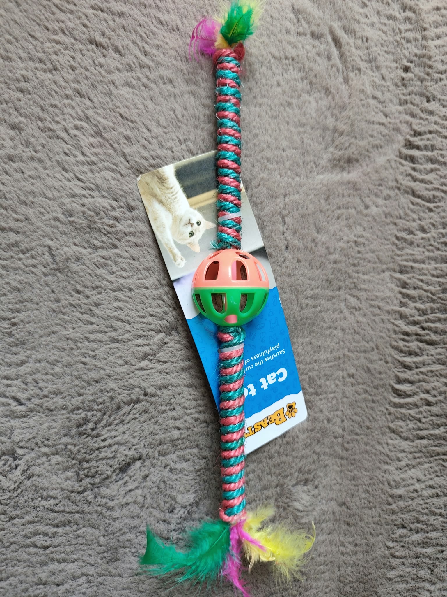 Speelstok met pluimpjes - Afbeelding 1